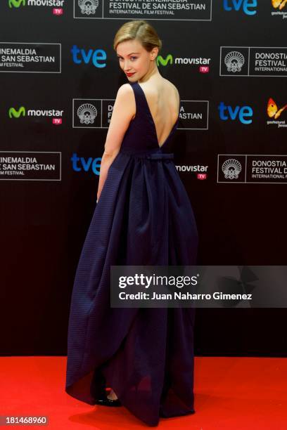 Sara Gadon attends 'Enemy' premiere at Kursaal during 61st San Sebastian Film Festival on September 21, 2013 in San Sebastian, Spain.