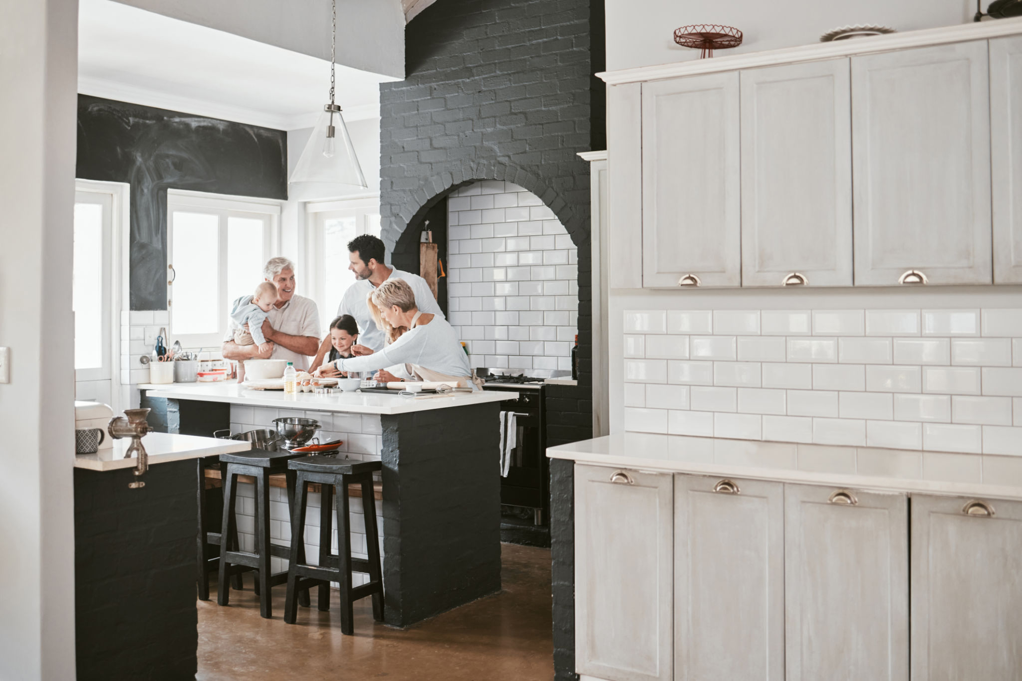 family gathering kitchen
