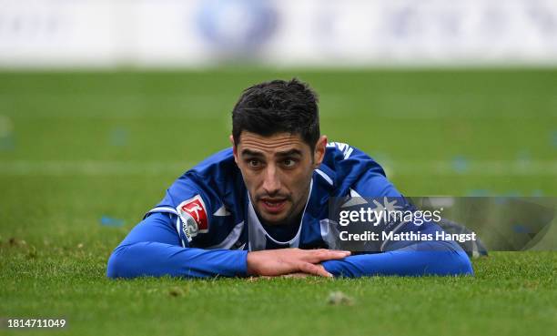 Lars Stindl of Karlsruher SC misses a chance during the Second Bundesliga match between Karlsruher SC and 1. FC Nürnberg at BBBank Wildpark on...