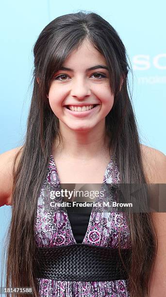 Actress Jaidan Jiron attends the premiere of Columbia Pictures and Sony Pictures Animation's "Cloudy With A Chance of Meatballs 2" at the Regency...