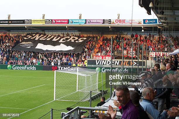 Spandoek voor FC Twente fans during the Eredivisie match between Heracles Almelo and FC Twente on September 21, 2013 at the Polman stadium at Almelo,...