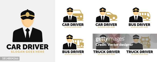 car driver set design vector illustration - truck driver stock illustrations