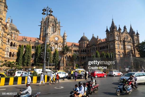 chhatrapati shivaji maharaj terminus - maharashtra stockfoto's en -beelden