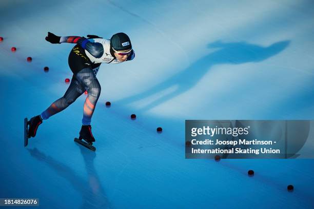 Hana Noake of Japan competes in the Junior Women's 1500m during the ISU Junior World Cup Speed Skating at Ice Rink Pine on November 26, 2023 in...