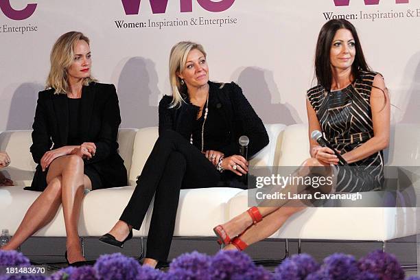 Amber Valletta, Nadja Swarovski and Catherine Malandrino attend day 2 of the 4th Annual WIE Symposium at Center 548 on September 21, 2013 in New York...