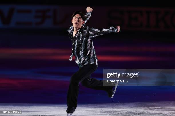 Keiji Tanaka of Japan performs at the Gala Exhibition during the ISU Grand Prix of Figure Skating NHK Trophy at Towa Pharmaceutical RACTAB Dome on...