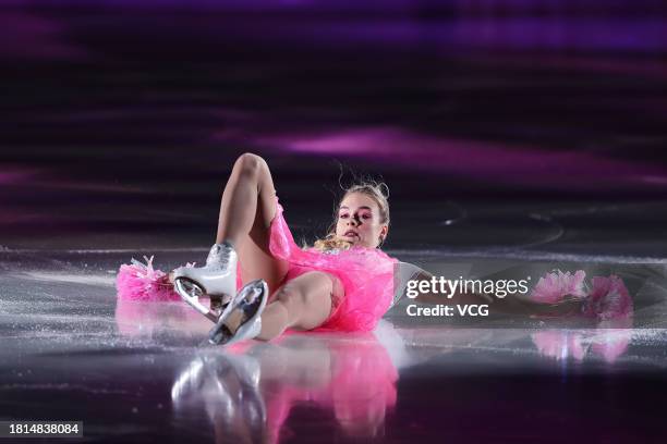 Russian-Georgian figure skater Anastasiia Gubanova performs at the Gala Exhibition during the ISU Grand Prix of Figure Skating NHK Trophy at Towa...