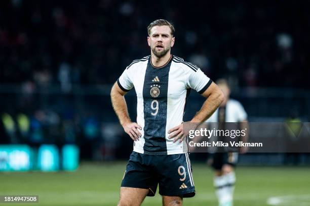 Niclas Fuellkrug of Germany looks on during an international friendly match between Germany and Turkey at Olympiastadion on November 18, 2023 in...