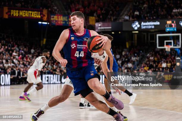 Joel Parra of Fc Barcelona in action during the ACB Liga Endesa, match played between FC Barcelona and Basquet Girona at Palau Blaugrana on November...