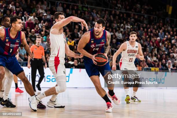Willy Hernangomez of Fc Barcelona in action during the ACB Liga Endesa, match played between FC Barcelona and Basquet Girona at Palau Blaugrana on...