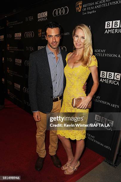 Actor Reid Scott and Elspeth Keller attend the BAFTA LA TV Tea 2013 presented by BBC America and Audi held at the SLS Hotel on September 21, 2013 in...