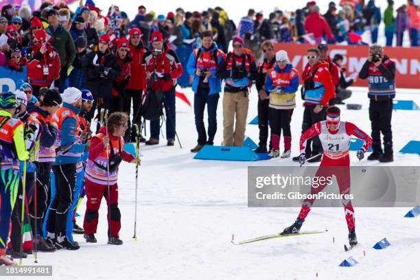 men's world cup cross-country ski sprint race at the canmore nordic centre in alberta, canada - professional skier stock pictures, royalty-free photos & images