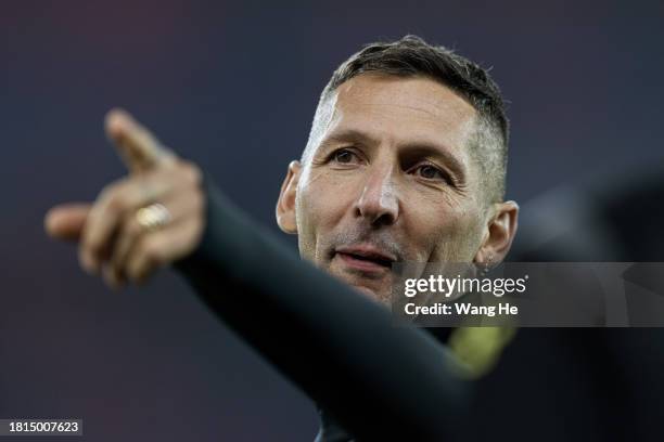 Former Italian football player Marco Materazzi during the 2023 World Super-footballer Games between American Star Team and European Star Team at...