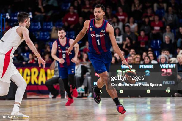 Oscar Da Silva of Fc Barcelona in action during the ACB Liga Endesa match played between FC Barcelona and Basquet Girona at Palau Blaugrana on...