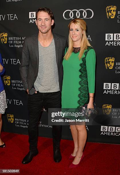 Actor Barry Sloane and Katy O'Grady attend the BAFTA LA TV Tea 2013 presented by BBC America and Audi held at the SLS Hotel on September 21, 2013 in...