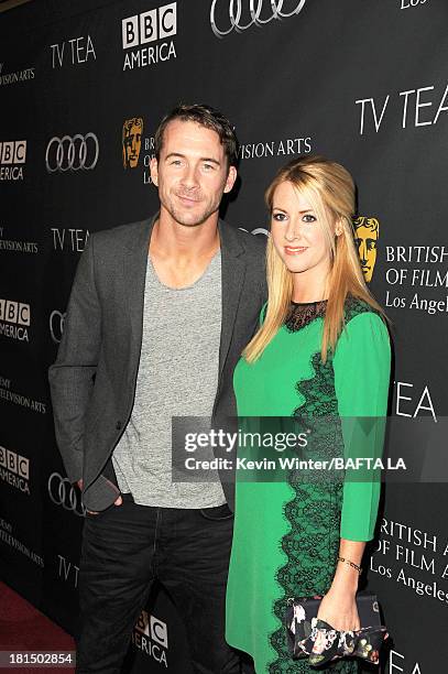 Actor Barry Sloane and Katy O'Grady attend the BAFTA LA TV Tea 2013 presented by BBC America and Audi held at the SLS Hotel on September 21, 2013 in...