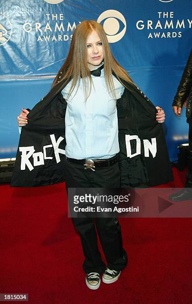 Avril Lavigne attend the 45th Annual Grammy Awards at Madison Square Garden on February 23, 2003 in New York City.