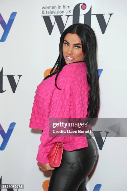 Katie Price attends the Women in Film & Television Awards 2023 at London Hilton Park Lane on December 1, 2023 in London, England.