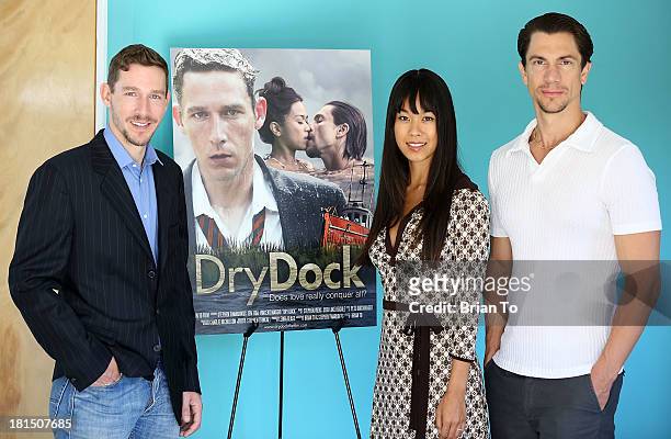 Actors Stephen Twardokus, Jen Oda, and Vincent Maggio attend Cinema Diverse: The Palm Springs Gay And Lesbian Film Festival Premiere Of "Dry Dock" at...
