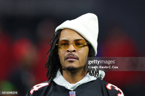 Looks on before the game between the New Orleans Saints and Atlanta Falcons at Mercedes-Benz Stadium on November 26, 2023 in Atlanta, Georgia.