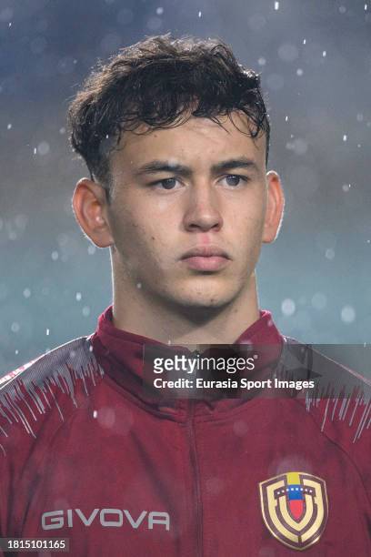 Lucciano Reinoso of Venezuela getting into the field during FIFA U-17 World Cup Round of 16 match between Argentina and Venezuela at Si Jalak Harupat...