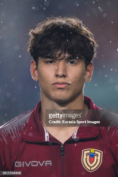 Angel Borgo of Venezuela getting into the field during FIFA U-17 World Cup Round of 16 match between Argentina and Venezuela at Si Jalak Harupat...