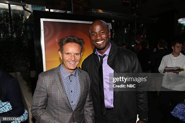 The Emmy Party" -- Pictured: Mark Burnett, Executive Producer of The Voice; Akbar Gbajabiamila from "American Ninja Warrior" at Boa Steakhouse,...