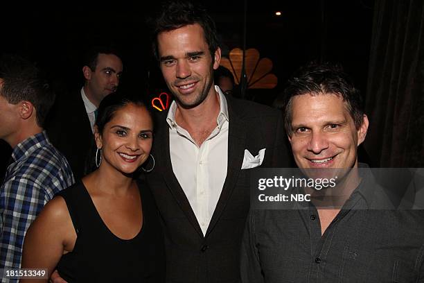 The Emmy Party" -- Pictured: Bela Bajaria, Executive Vice President, Universal Television, David Walton from "About A Boy", at Boa Steakhouse,...