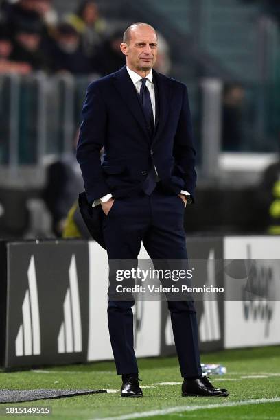 Massimiliano Allegri, Head Coach of Juventus, looks on during the Serie A TIM match between Juventus and FC Internazionale at on November 26, 2023 in...