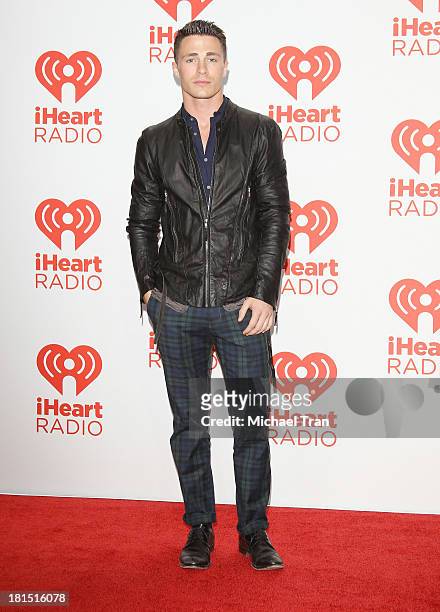Colton Haynes arrives at the iHeartRadio Music Festival - press room - Day 2 held on September 21, 2013 in Las Vegas, Nevada.