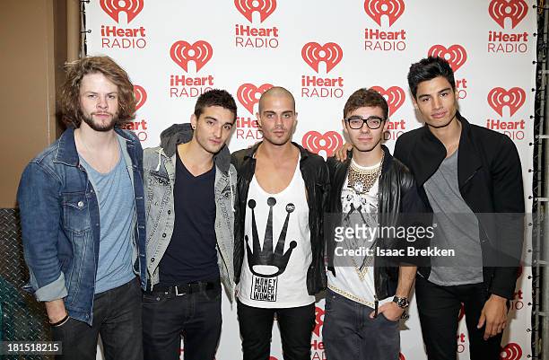 Musicians Jay McGuiness, Tom Parker, Max George, Nathan Sykes and Siva Kaneswaran of The Wanted attend the iHeartRadio Music Festival at the MGM...