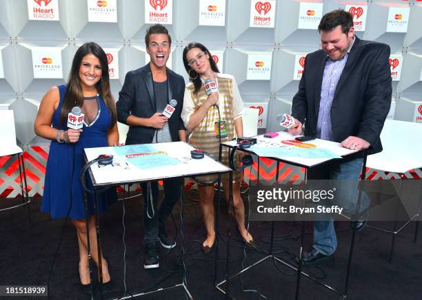 Personalities Sisanie, Nathan Fast, Kennedy and Kane attend the iHeartRadio Music Festival at the MGM Grand Garden Arena on September 21, 2013 in Las...