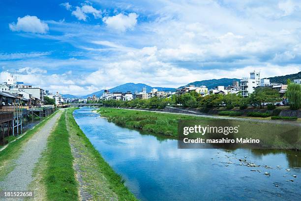 summer view of kamo river - kamo river stock pictures, royalty-free photos & images