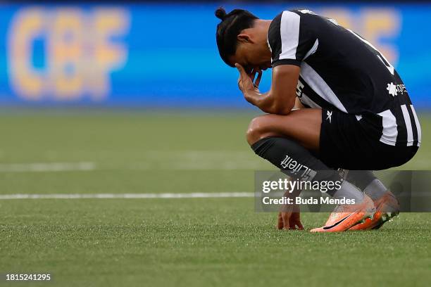 Danilo Barbosa of Botafogo reacts after the match between Botafogo and Santos as part of Brasileirao 2023 at Estadio Olímpico Nilton Santos at...