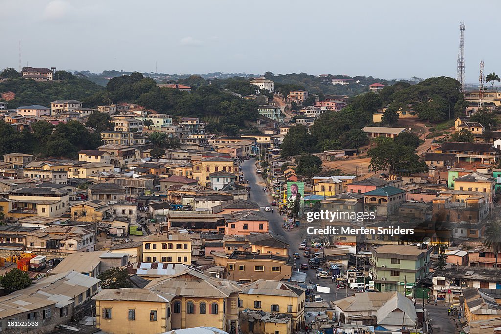 Scenic view inland of Cape Coast