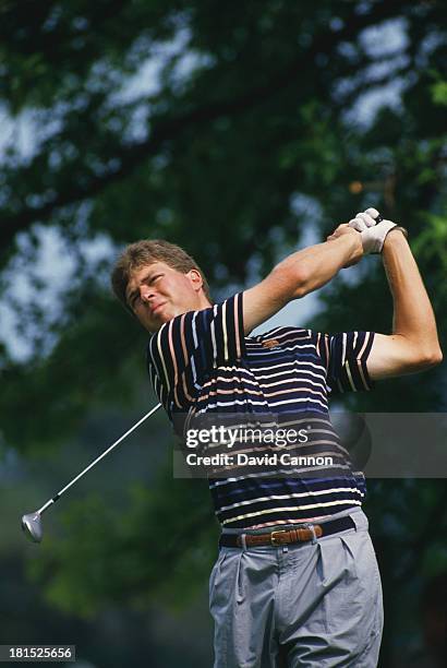 American golfer Bob Tway at the PGA Championship at Inverness Club in Toledo, Ohio, 8th August 1986. Tway won the competition, his only major...