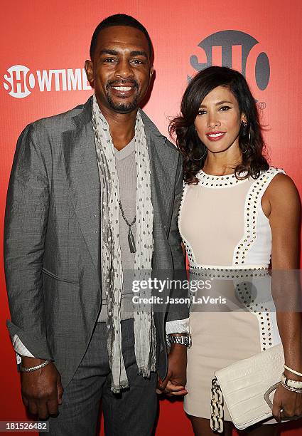 Actor Bill Bellamy and wife Kristen Baker attend the Showtime Emmy eve soiree at Sunset Tower on September 21, 2013 in West Hollywood, California.