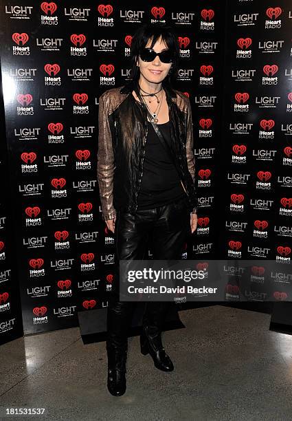 Singer Joan Jett arrives at the iHeartRadio Music Festival official closing party at the Light Nightclub at the Mandalay Bay Resort and Casino on...