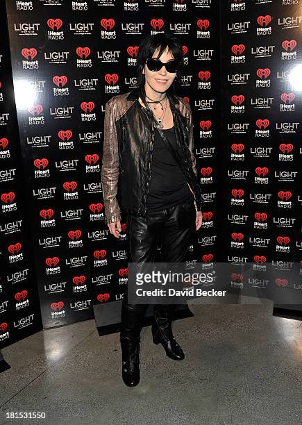 Singer Joan Jett arrives at the iHeartRadio Music Festival official closing party at the Light Nightclub at the Mandalay Bay Resort and Casino on...