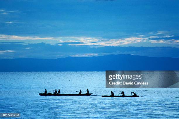 fishermen - see lake malawi stock-fotos und bilder