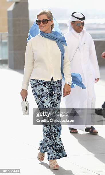 Sophie, Countess of Wessex visits the Museum of Islamic Art on day 1 of her visit to Qatar with the Charity ORBIS on September 22, 2013 in Doha,...