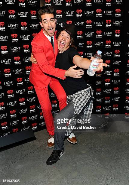 Paul the Web Guy and singer Zac Hanson arrive at the iHeartRadio Music Festival official closing party at the Light Nightclub at the Mandalay Bay...