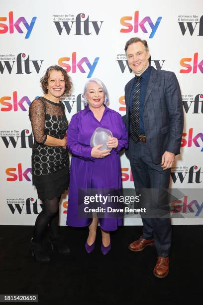 Executive Producer Alice Webb, Mercury Studios CEO,, Lynn Saunders, winner of The Mercury Business Award, and David Morrissey attend the Women in...