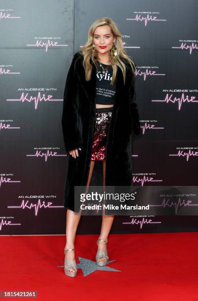 Laura Whitmore attends An Audience With Kylie at Royal Albert Hall on December 1, 2023 in London, England.