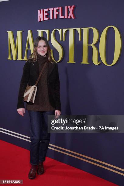 Clara Rugaard arrives for a special screening of Maestro at Picturehouse Central in London. Picture date: Friday December 1, 2023.