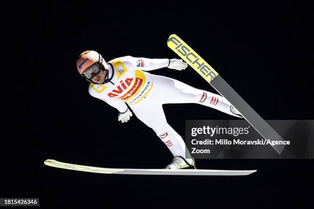 Stefan Kraft of Team Austria in action during the FIS Ski Jumping World Cup Men's and Women's HS98 Qualification on December 1, 2023 in Lillehammer,...