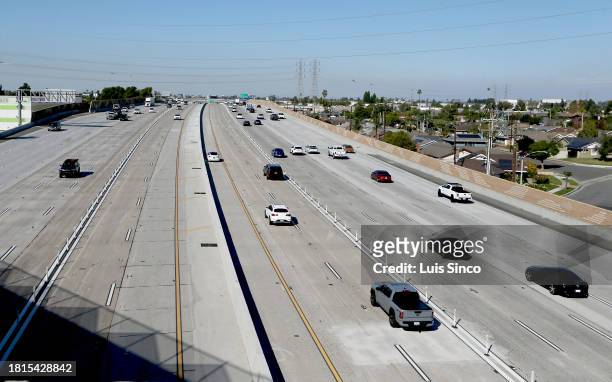 Huntington Beach, CA - FasTrak express lanes are open on the San Diego Freeway from Costa Mesa to the San Gabriel River Freeway on Friday, Dec. 1,...