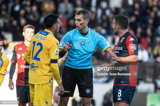 Referee Luca Zufferli during the Serie A TIM match between Frosinone Calcio and Genoa CFC at Stadio Benito Stirpe on November 26, 2023 in Frosinone,...