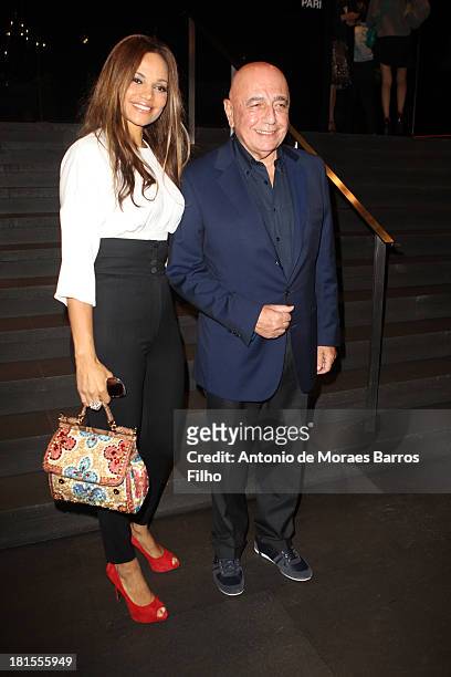 Helga Costa and Adriano Galliani arrives at the Dolce & Gabbana show as a part of Milan Fashion Week Womenswear Spring/Summer 2014 on September 22,...