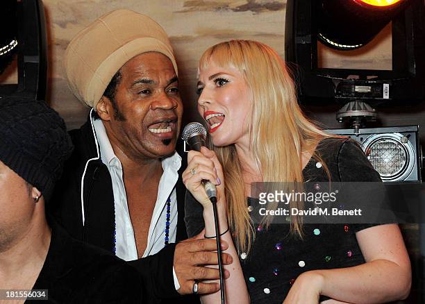 Carlinhos Brown and Natasha Bedingfield celebrate 'Peace One Day' at the Peace One Day concert after party held at the Hilton on September 21, 2013...